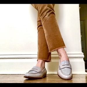 Grey Patent Leather Loafers